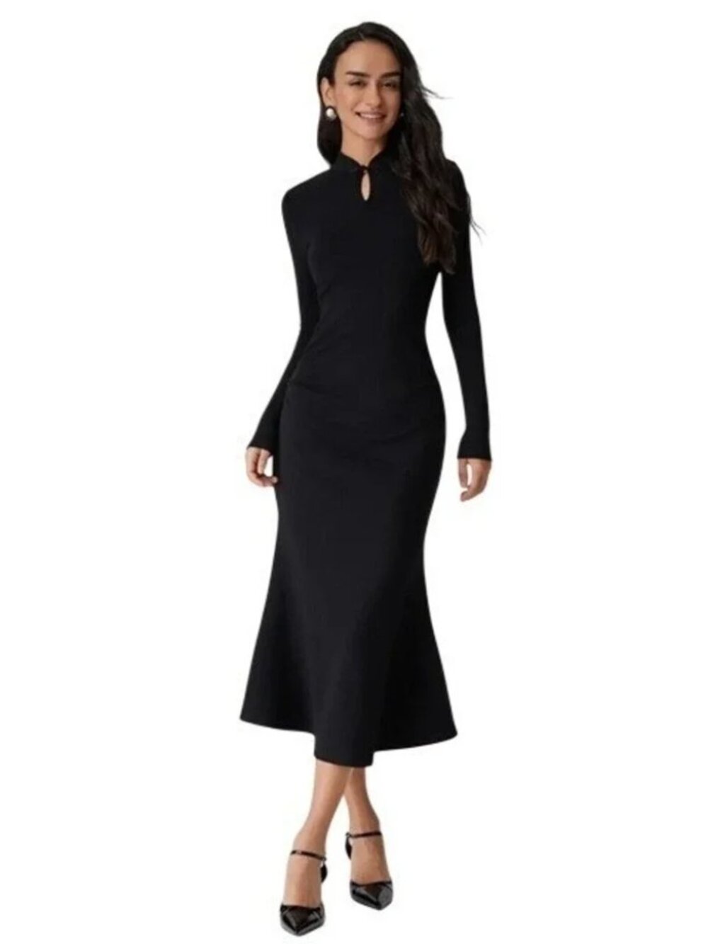 OGL Black Key Hole Midi Dress Small